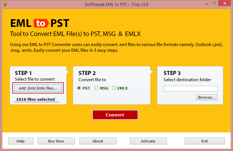 Bulk Convert EML to PST 3.2