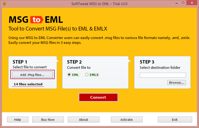 How to Save MSG to EML 3.2