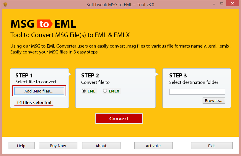 Outlook 2016 MSG to EML 3.0.1