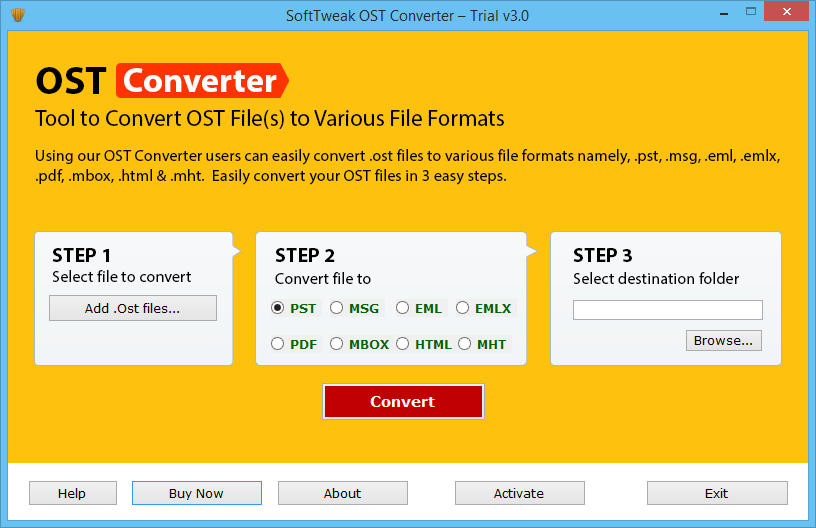 OST File Converter Screenshot
